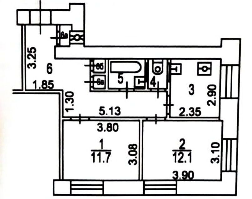 Продаётся 2-комнатная квартира, 50.6 м²