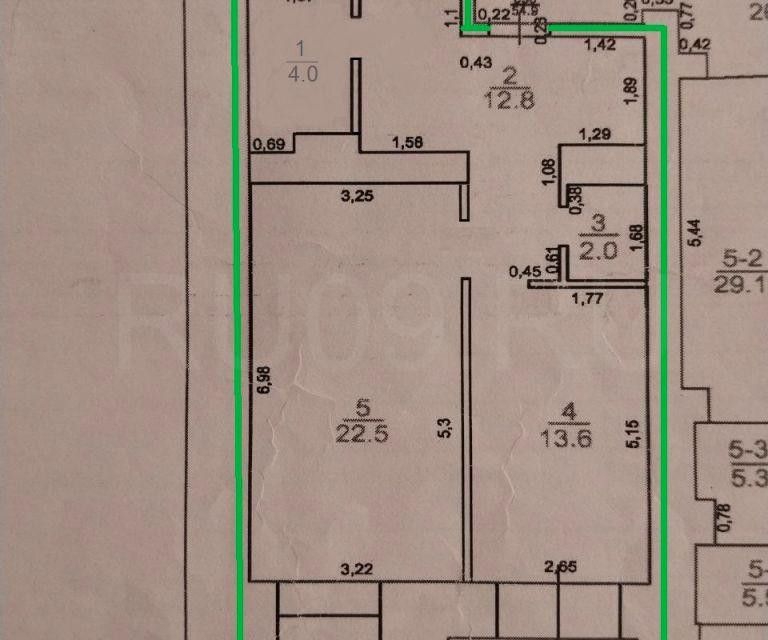 Продаётся 2-комнатная квартира, 54.9 м²