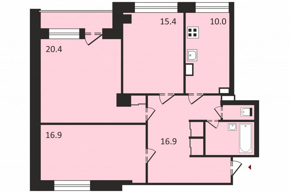 Продаётся 3-комнатная квартира, 86 м²