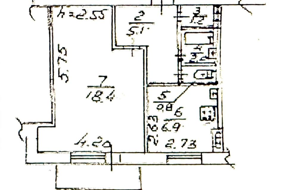 Продаётся 1-комнатная квартира, 35 м²