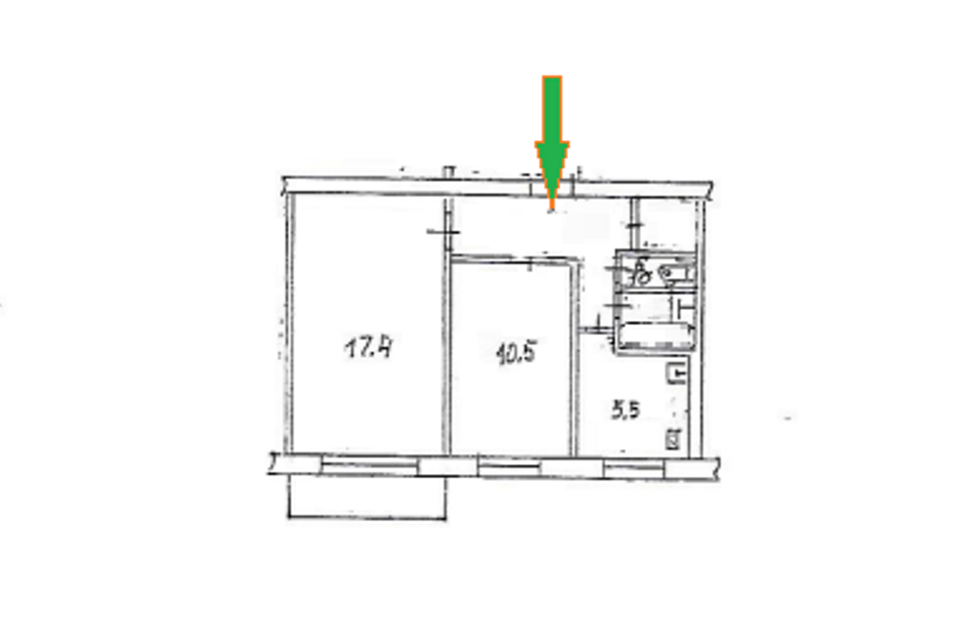 Продаётся 2-комнатная квартира, 43.7 м²