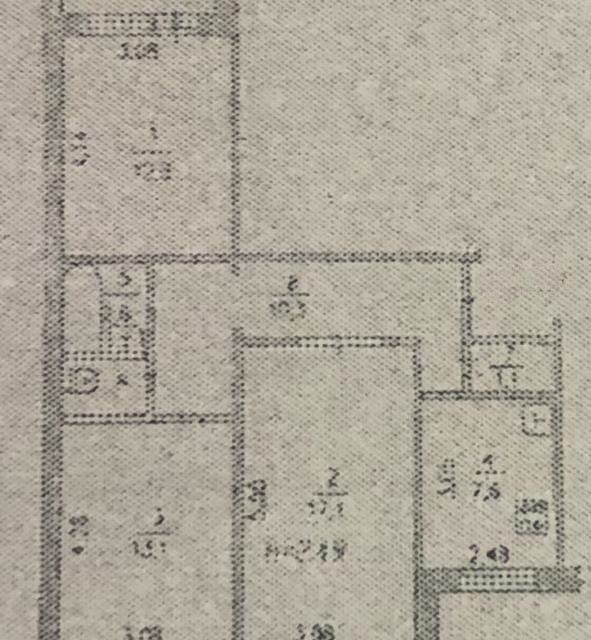 Продаётся 3-комнатная квартира, 65.8 м²