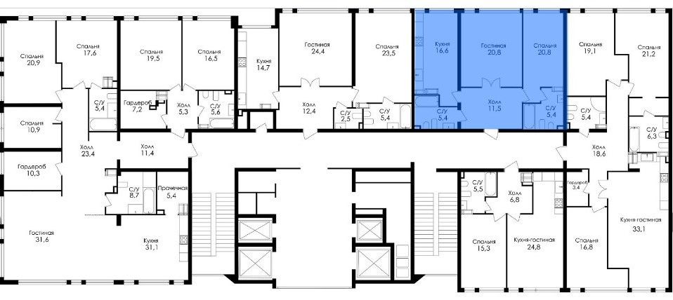 Продаётся 2-комнатная квартира, 74.1 м²