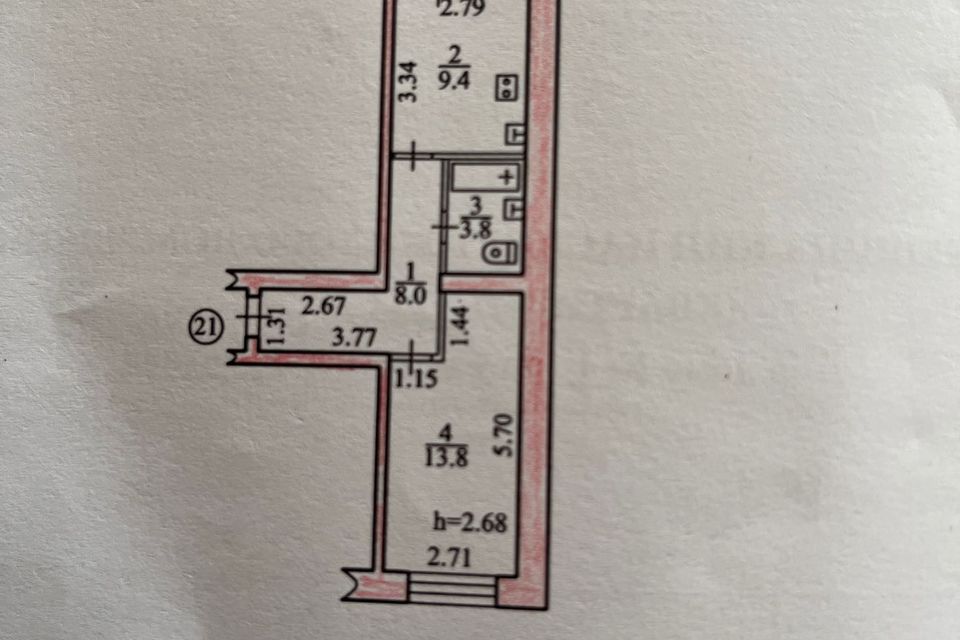 Продаётся 1-комнатная квартира, 35 м²