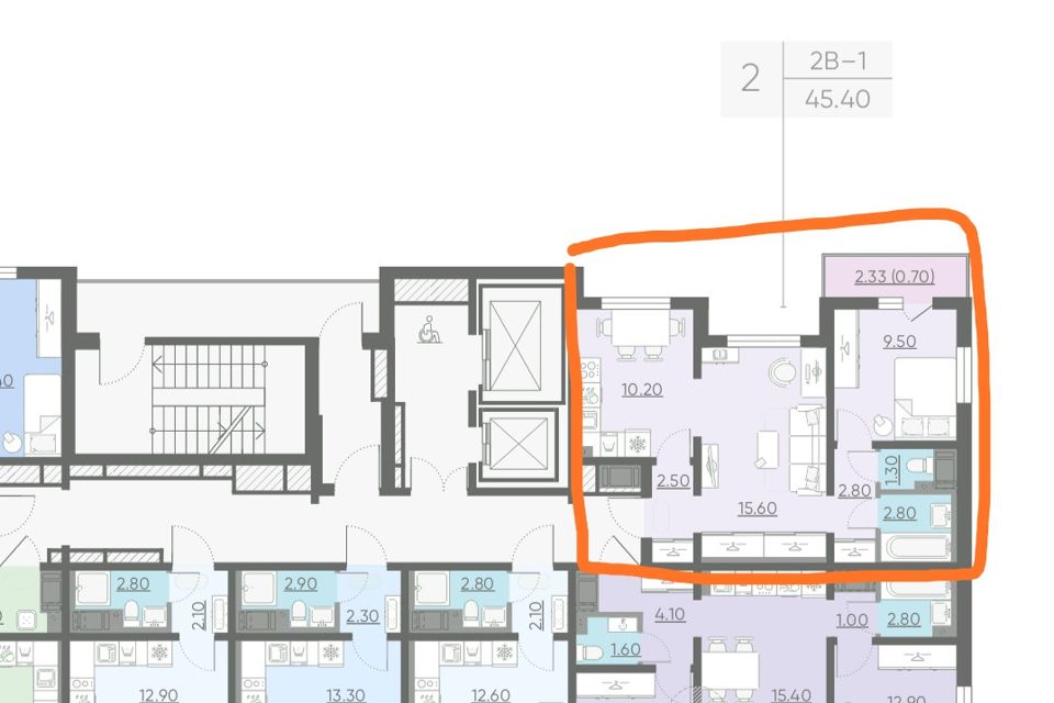 Продаётся 2-комнатная квартира, 44.1 м²