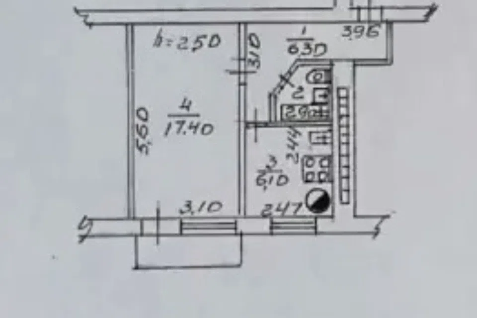 Продаётся 1-комнатная квартира, 33 м²