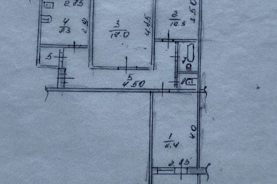 Продаётся 3-комнатная квартира, 62.6 м²