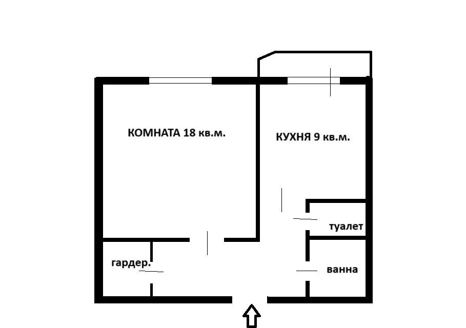 Продаётся 1-комнатная квартира, 40 м²