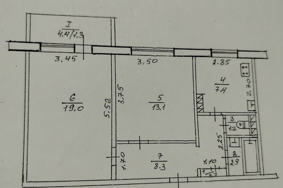 Продаётся 2-комнатная квартира, 54 м²