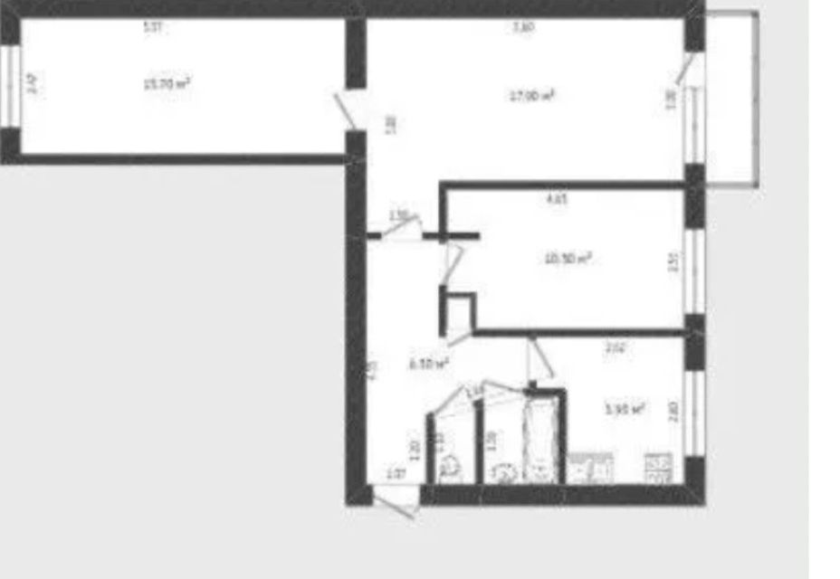 Продаётся 3-комнатная квартира, 57.6 м²