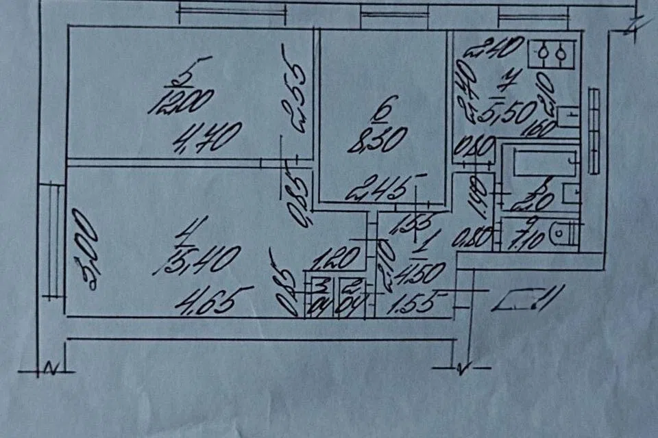 Продаётся 3-комнатная квартира, 49.6 м²