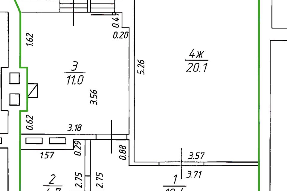 Продаётся 1-комнатная квартира, 46.2 м²