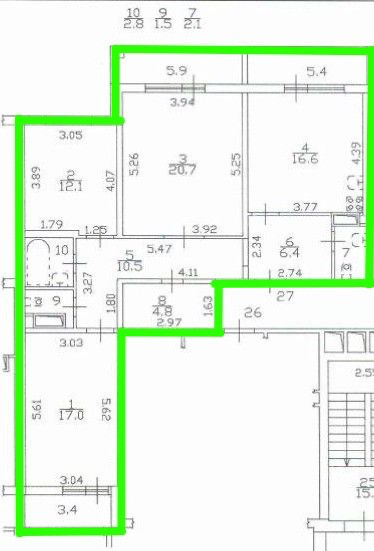 Продаётся 3-комнатная квартира, 94.5 м²