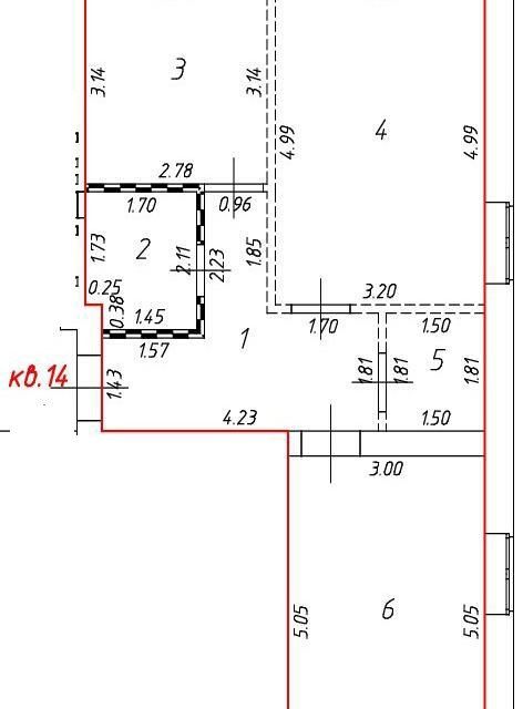 Продаётся 2-комнатная квартира, 54.9 м²