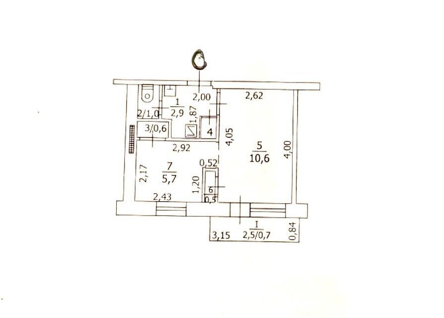Продаётся 2-комнатная квартира, 22.5 м²