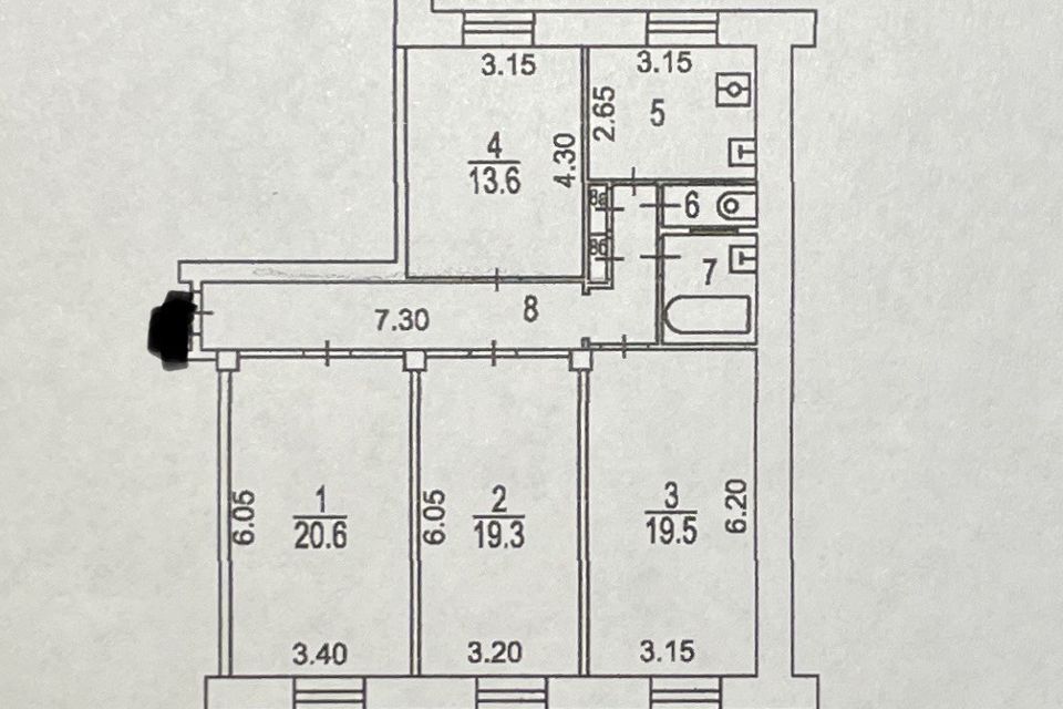 Продаётся 4-комнатная квартира, 103 м²