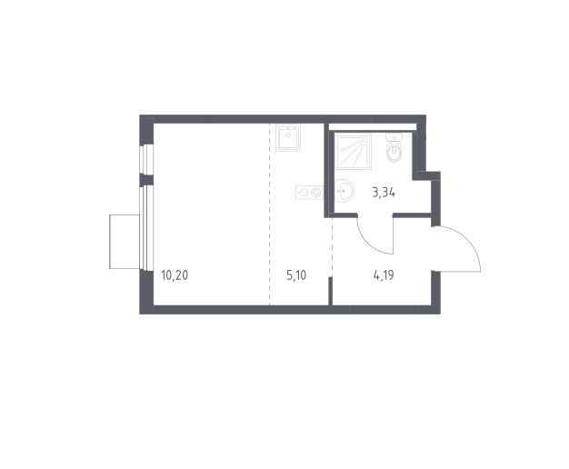 Продаётся студия, 22.83 м²