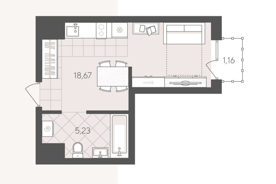 Продаётся студия, 24 м²