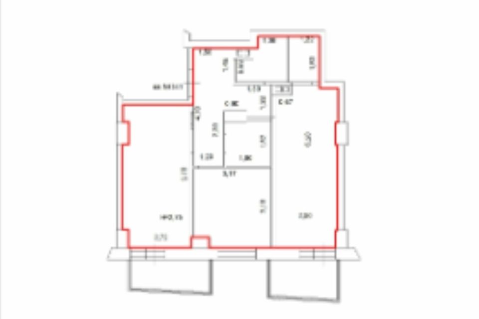 Продаётся 2-комнатная квартира, 57.4 м²