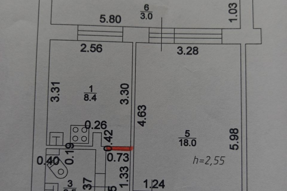 Продаётся 1-комнатная квартира, 36.9 м²