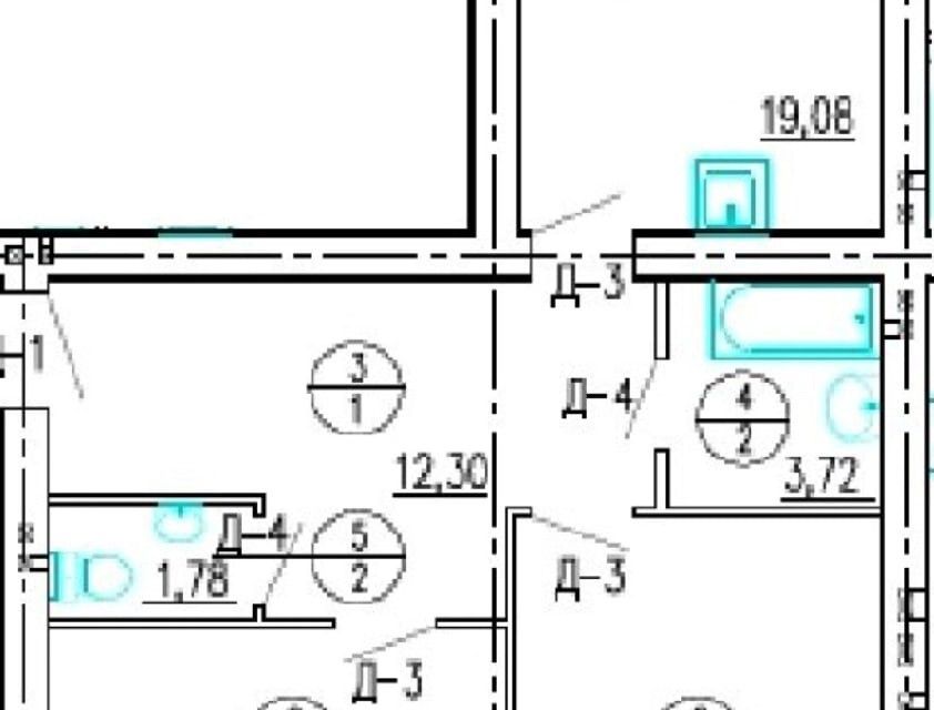 Продаётся 2-комнатная квартира, 62.4 м²
