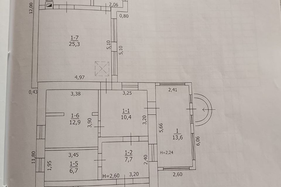 Продаётся 1-этажный дом, 120 м²
