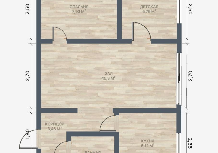 Продаётся 3-комнатная квартира, 42.7 м²