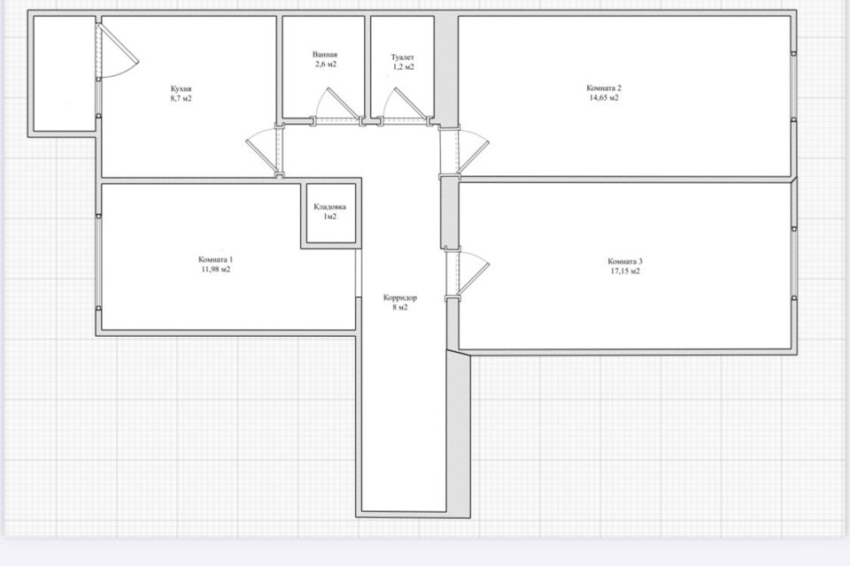 Продаётся 3-комнатная квартира, 65 м²