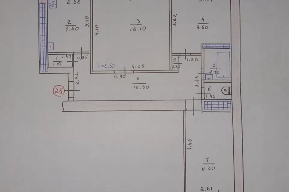 Продаётся 3-комнатная квартира, 66.4 м²