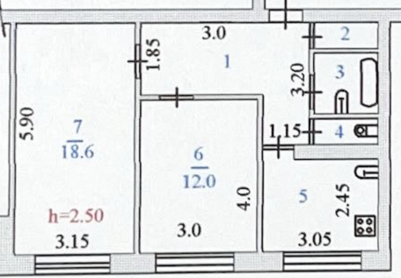Продаётся 2-комнатная квартира, 51 м²