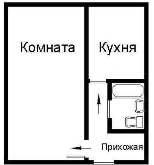 Продаётся 1-комнатная квартира, 31.3 м²