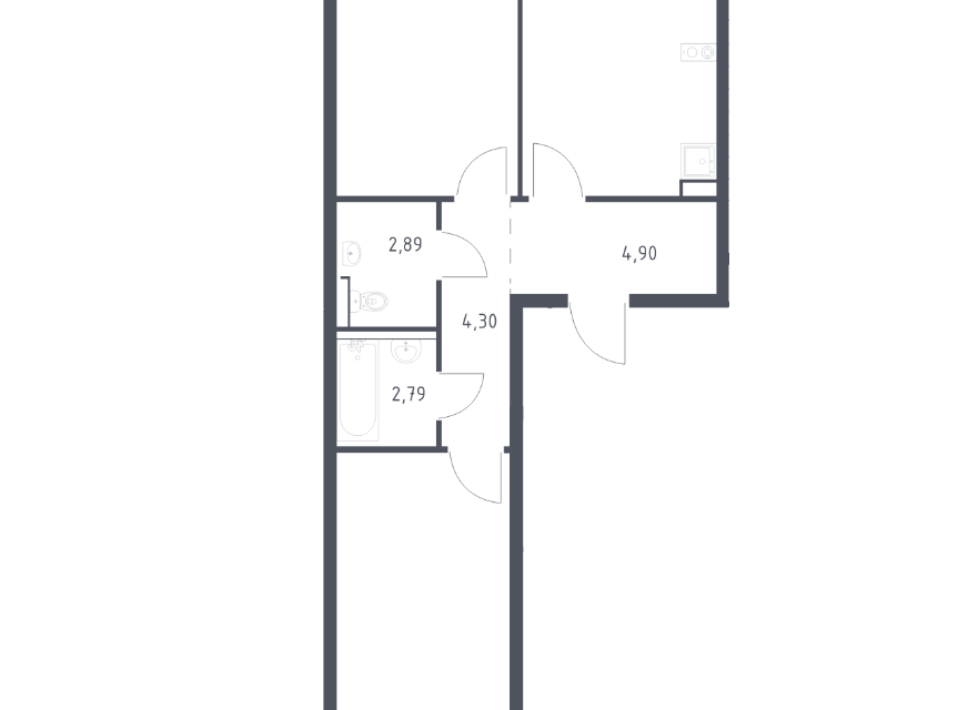 Продаётся 2-комнатная квартира, 57.47 м²