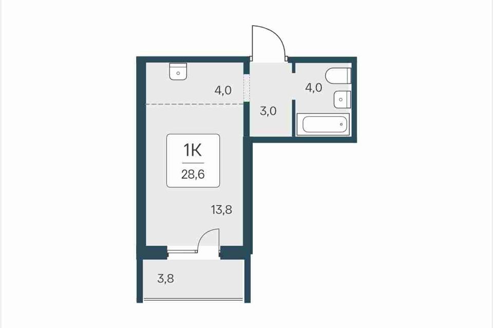 Продаётся студия, 28.6 м²