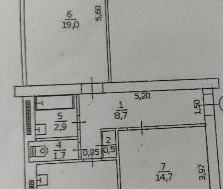 Продаётся 2-комнатная квартира, 57 м²