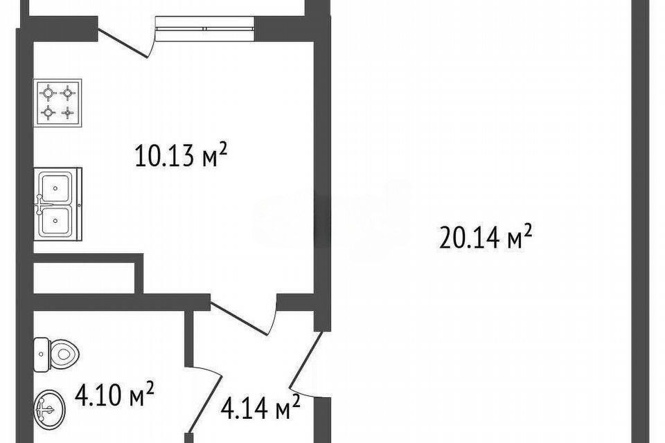 Продаётся 1-комнатная квартира, 38.6 м²