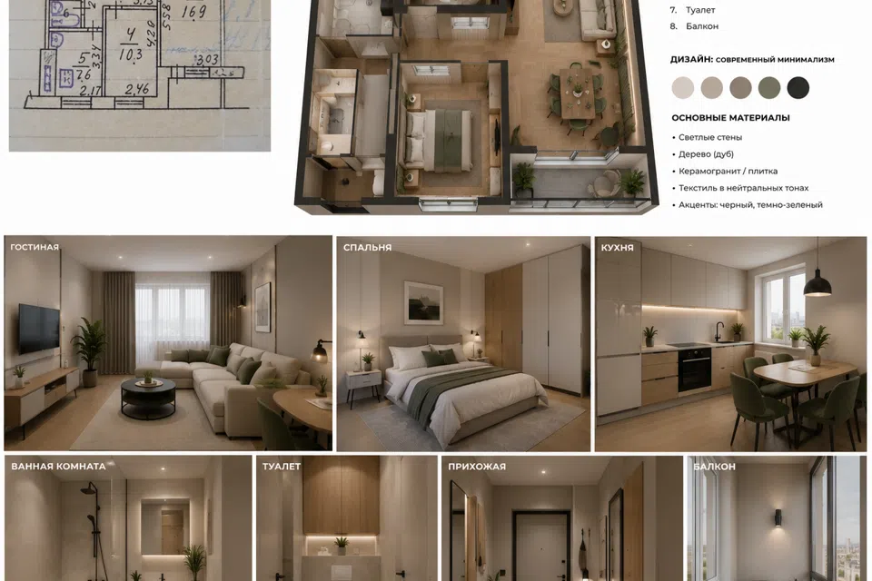 Продаётся 2-комнатная квартира, 45.2 м²