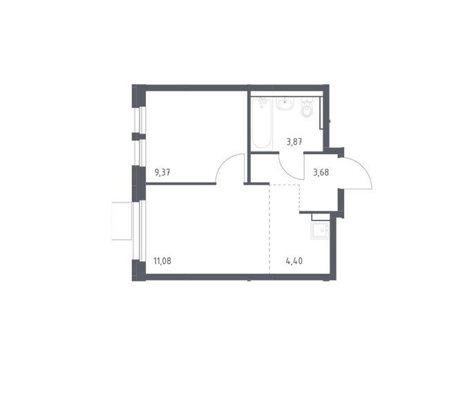 Продаётся 1-комнатная квартира, 32.4 м²