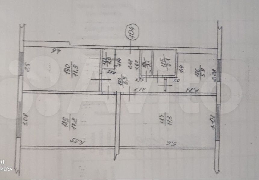 Продаётся 3-комнатная квартира, 62 м²