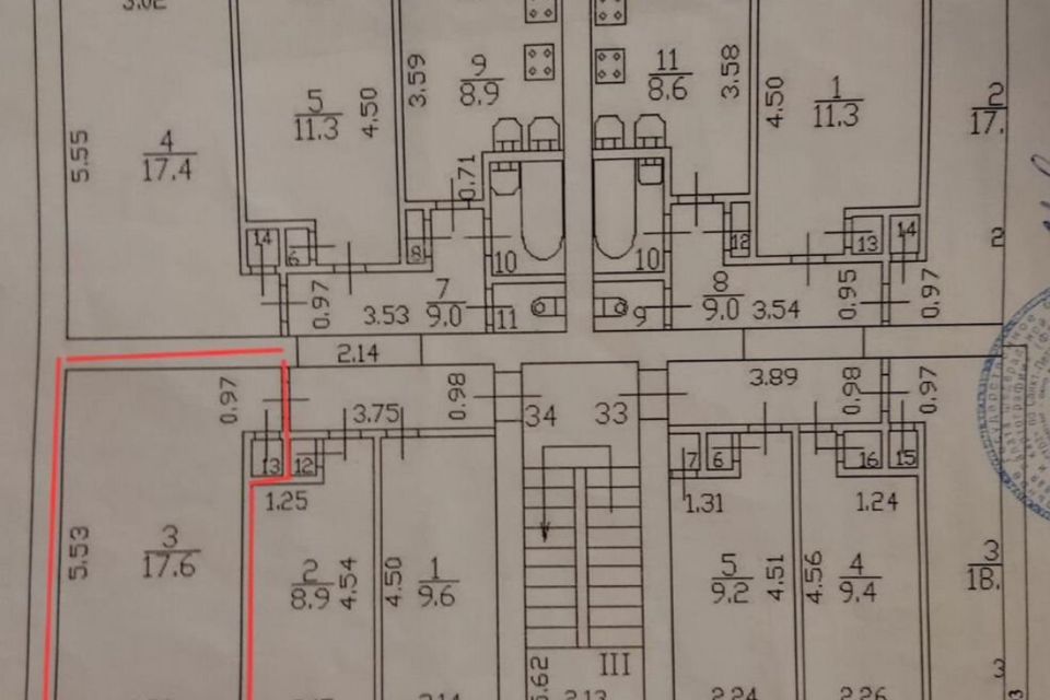 Продаётся комната в 5-комн. квартире, 17.6 м²