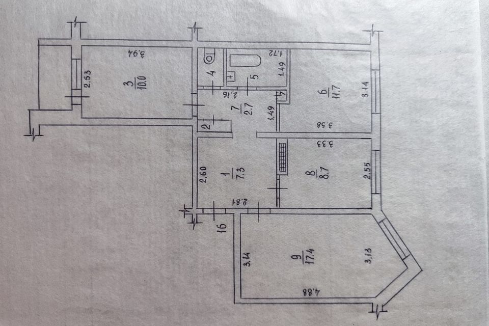 Продаётся 3-комнатная квартира, 62 м²