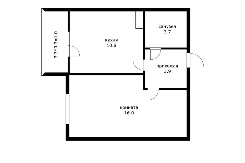 Продаётся 1-комнатная квартира, 35.4 м²