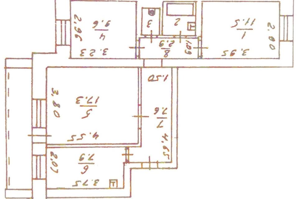 Продаётся 3-комнатная квартира, 60.4 м²