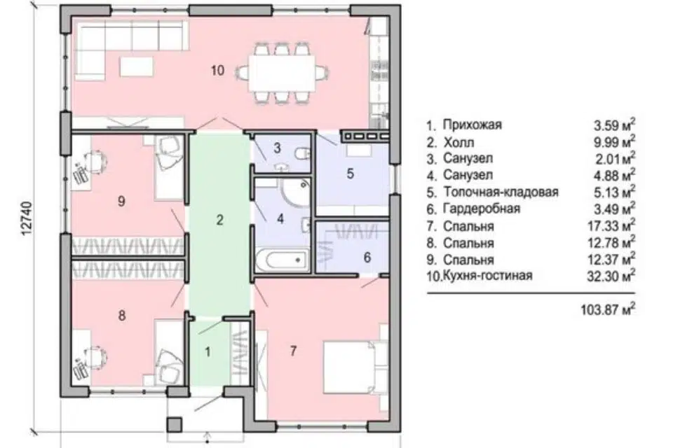 Продаётся 1-этажный дом, 111 м²