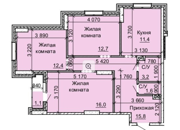 Продаётся 3-комнатная квартира, 74.2 м²