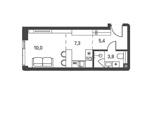 Продаётся студия, 26.5 м²