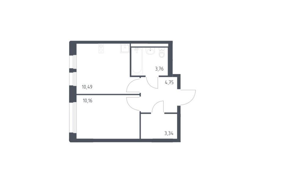 Продаётся 1-комнатная квартира, 32.5 м²