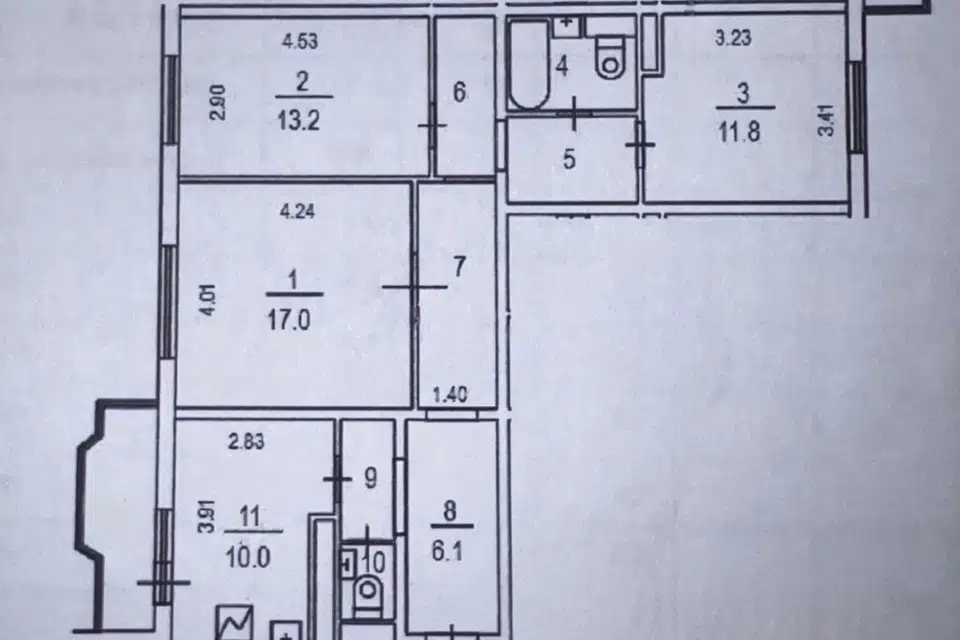Продаётся 3-комнатная квартира, 77.2 м²