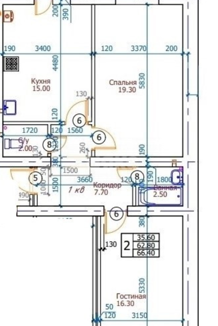 Продаётся 3-комнатная квартира, 78.2 м²