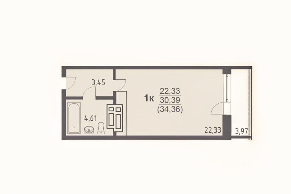 Продаётся студия, 35 м²