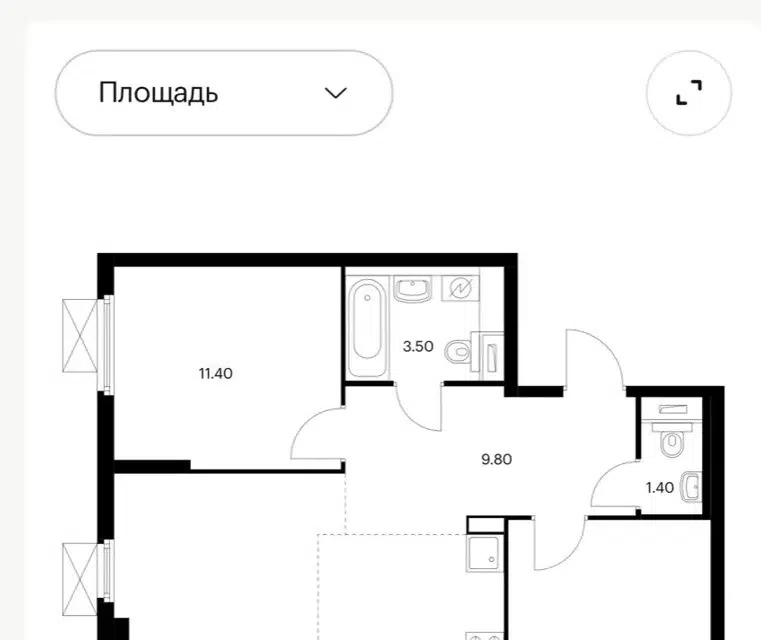 Продаётся 3-комнатная квартира, 67.6 м²